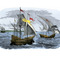 Spanish ships of hernando cortes sailing to mexico c 1519 small square