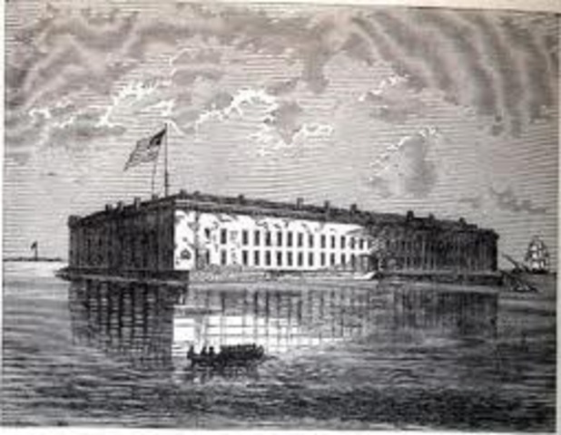 Charleston Harbor, South Carolina. Interior view of Fort Sumter. Date ...
